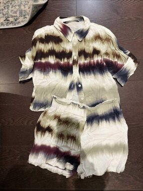 Zara Multicolor Tie-Dye shorts and matching top set